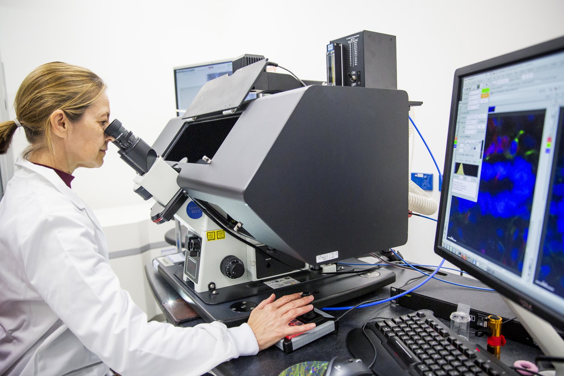 A researcher in a science lab.